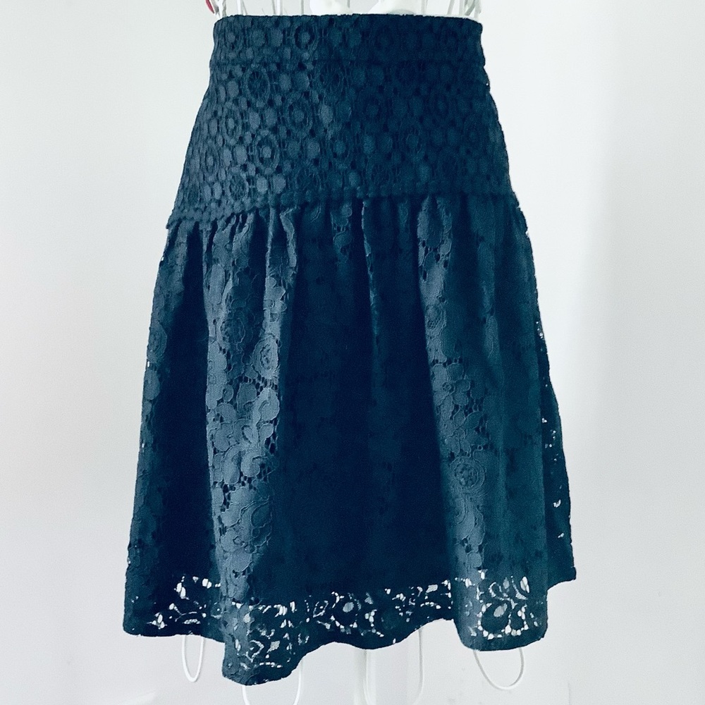 Loft black eyelet skirt